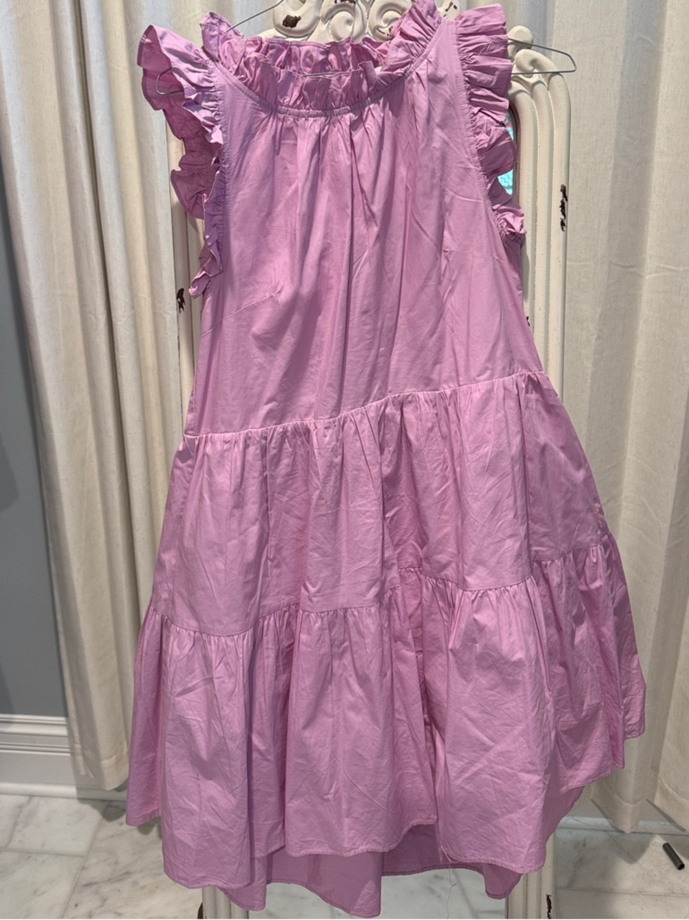 moodie Pink Ruffle Tiered Casual Dress